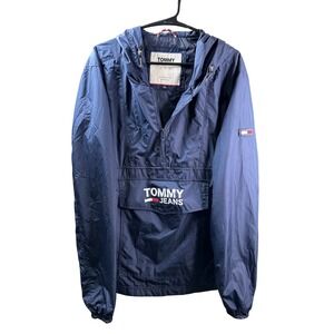 Tommy Jeans Anorak Jacket Pullover Windbreaker Navy Mens Size L/G